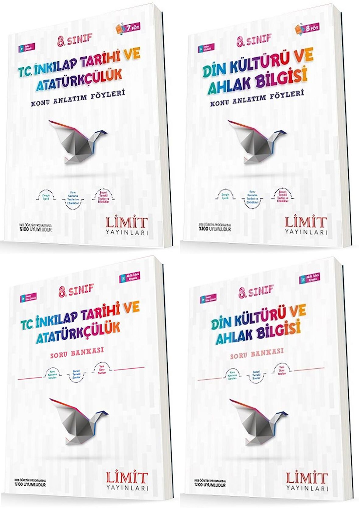 Limit 8. Sınıf İnkılap + Din Konu Föyleri + Soru Seti 4 Kitap 2023