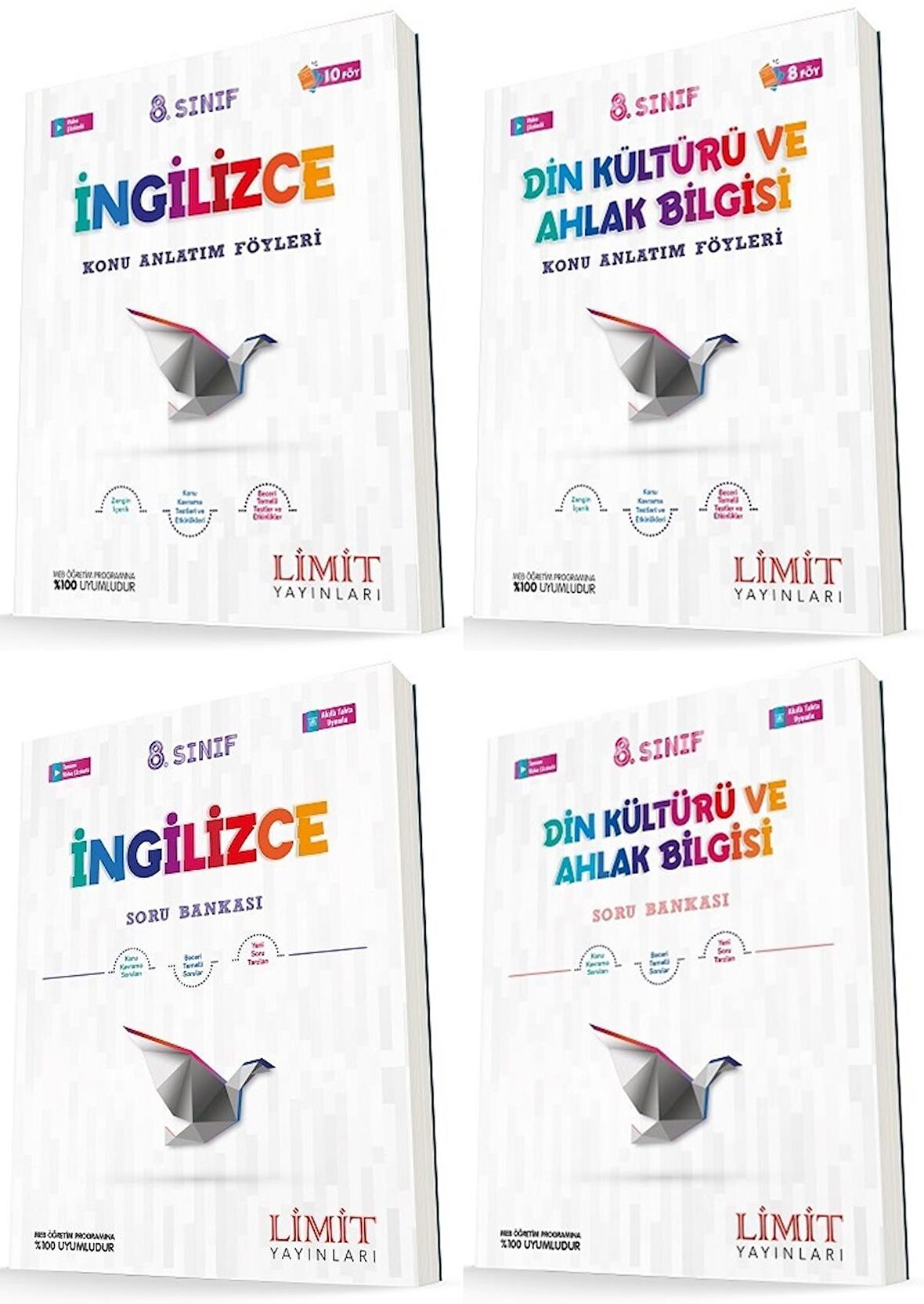 Limit 8. Sınıf İngilizce + Din Konu Föyleri + Soru Seti 4 Kitap 2023