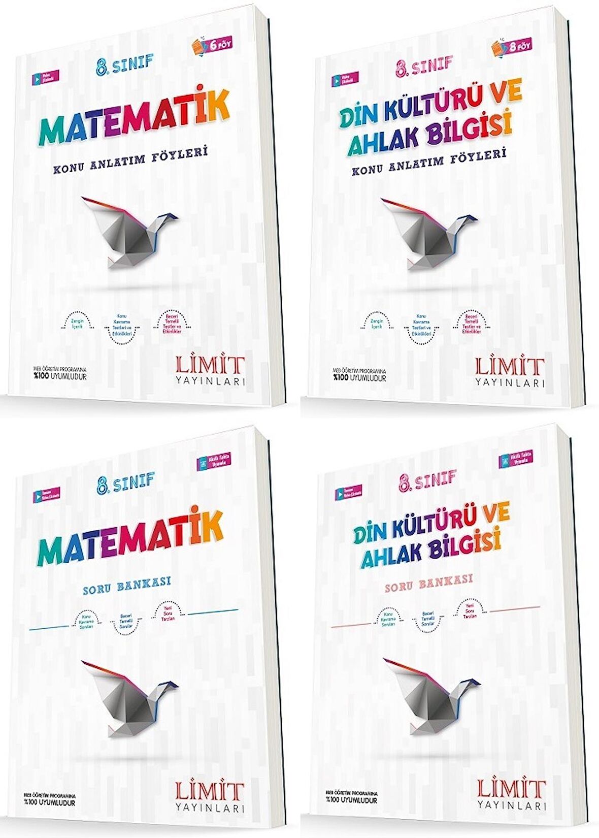 Limit 8. Sınıf Matematik + Din Konu Föyleri + Soru Seti 4 Kitap 2023