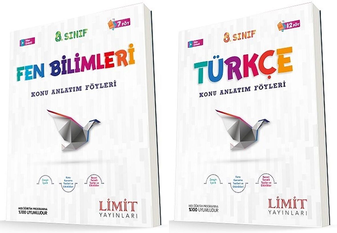 Limit 8. Sınıf Fen Bilimleri + Türkçe Konu Föyleri Seti 2 Kitap 2023