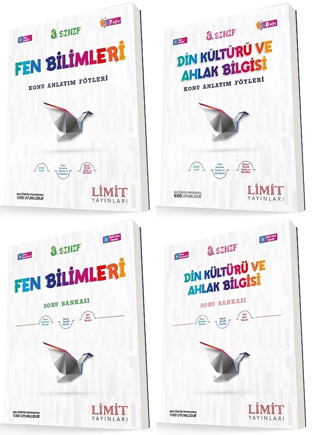 Limit 8. Sınıf Fen Bilimleri + Din Konu Föyleri + Soru Seti 4 Kitap 2023