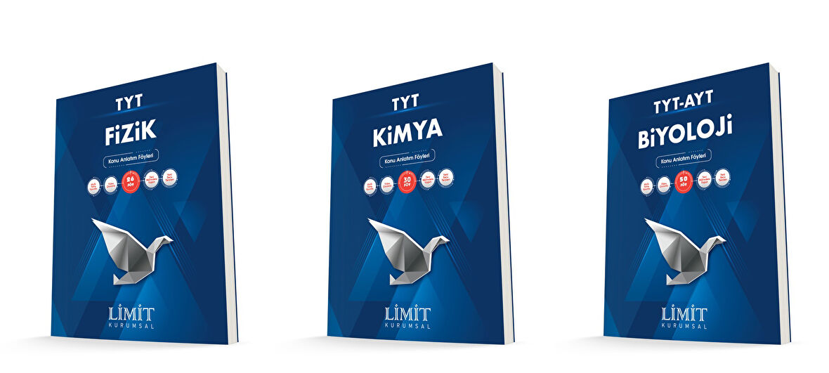 Limit Kurumsal Tyt Fizik + Kimya + Biyoloji Konu Anlatım Föyleri Seti 3 Kitap