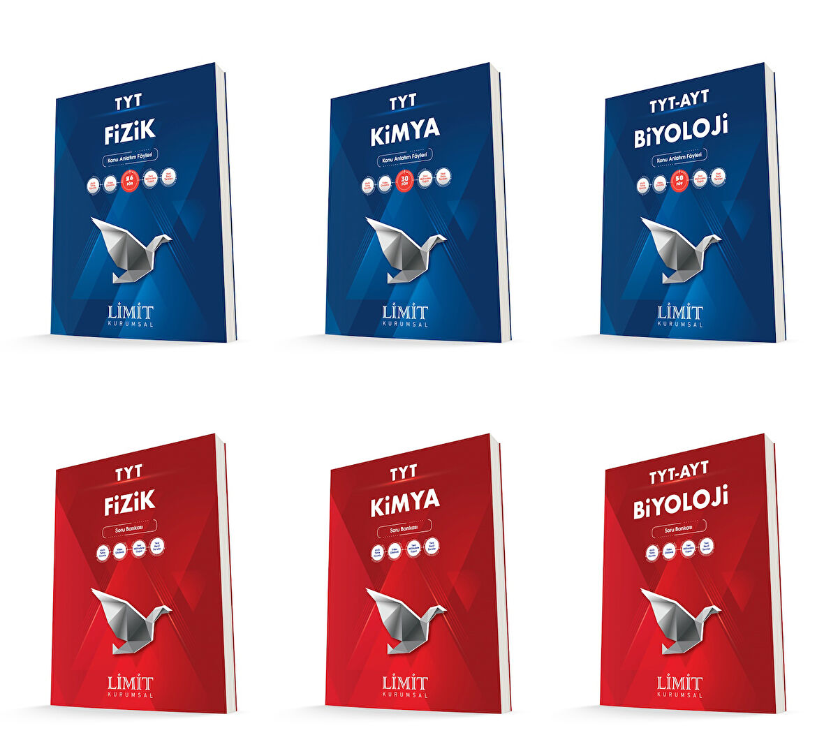 Limit Kurumsal Tyt Fizik + Kimya + Biyoloji Konu Anlatım Föyleri + Soru Seti 6 Kitap