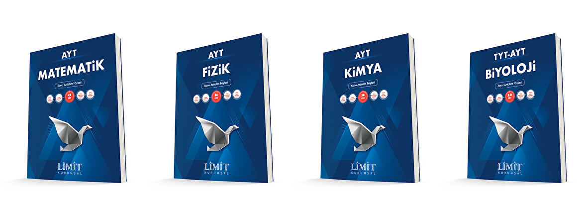 Limit Kurumsal Ayt Matematik + Fizik + Kimya + Biyoloji Konu Anlatım Föyleri Seti 4 Kitap