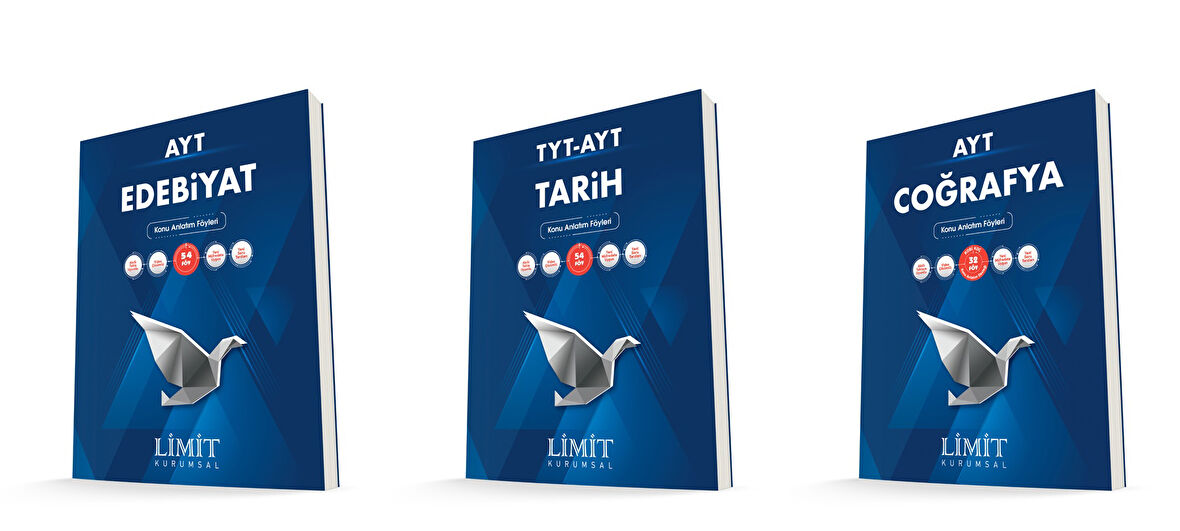 Limit Kurumsal Ayt Edebiyat + Tarih + Coğrafya Konu Anlatım Föyleri Seti 3 Kitap