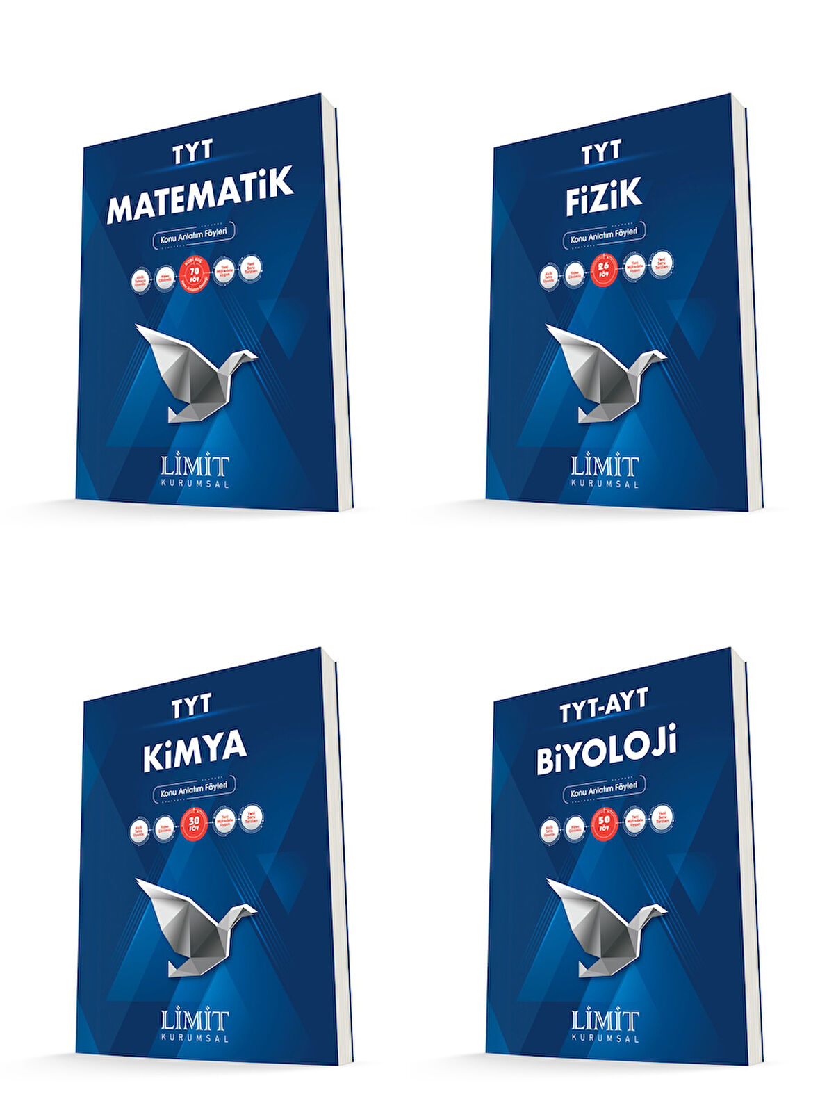 Limit Kurumsal Tyt Matematik + Fizik + Kimya + Biyoloji Konu Anlatım Föyleri Seti 4 Kitap