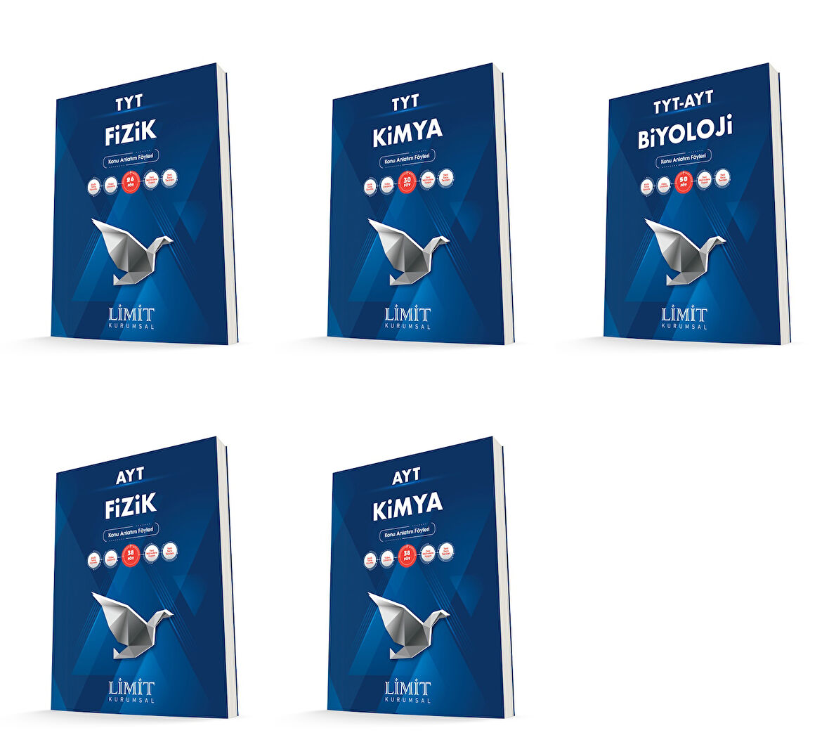 Limit Kurumsal Tyt Ayt Fizik + Kimya + Biyoloji Konu Anlatım Föyleri Seti 5 Kitap