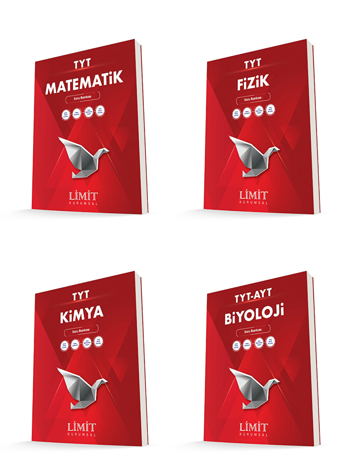 Limit Kurumsal Tyt Matematik + Fizik + Kimya + Biyoloji Soru Bankası Seti 4 Kitap