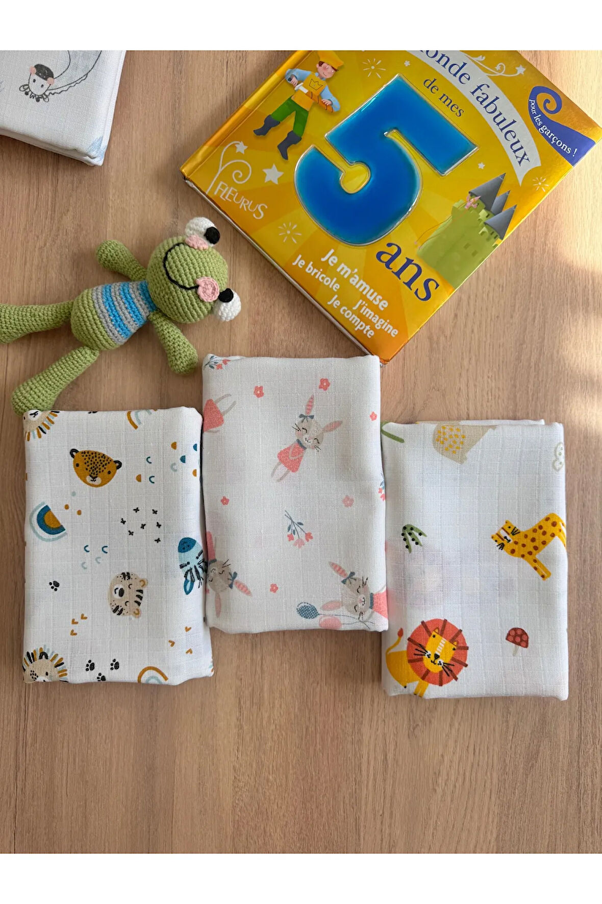 Çok Amaçlı Müslin Örtü & Battaniye 3'lü Set %100 Pamuk Oeko-Tex Sertifikalı 80x80 Cm