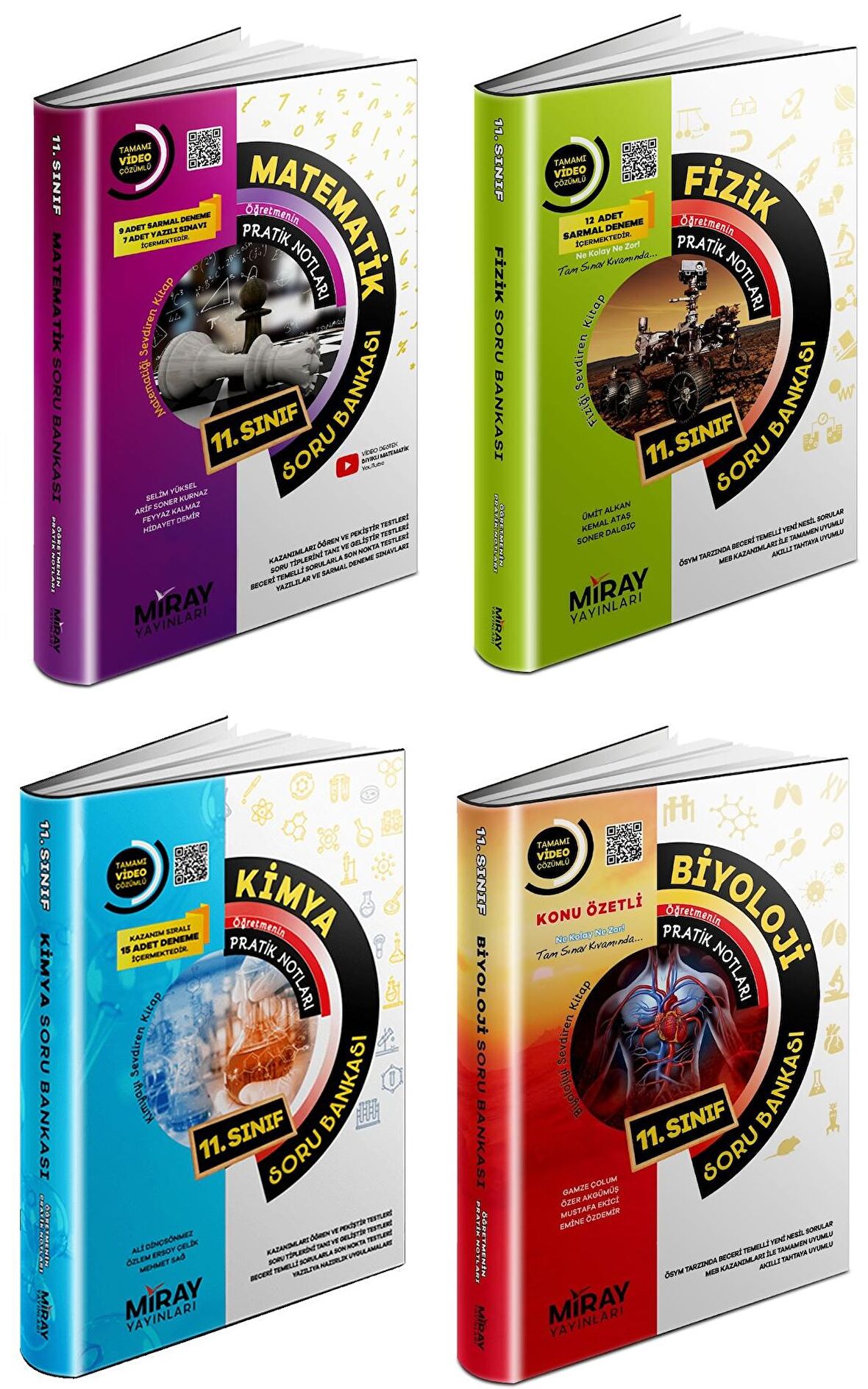 Miray 11. Sınıf Matematik + Fizik + Kimya + Biyoloji Soru Seti 4 Kitap 2023