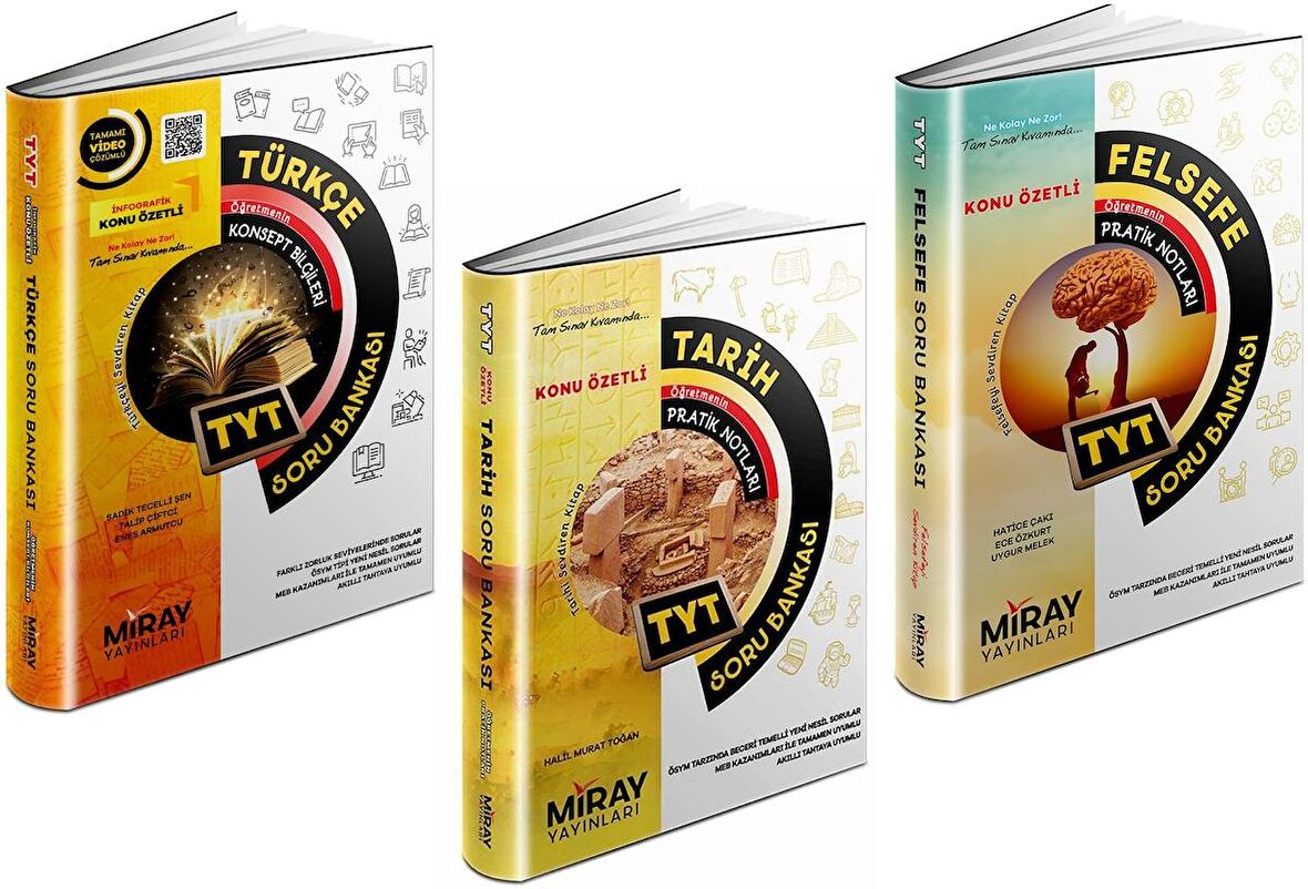 Miray Tyt Türkçe + Tarih + Felsefe Soru Bankası Seti 3 Kitap 2023