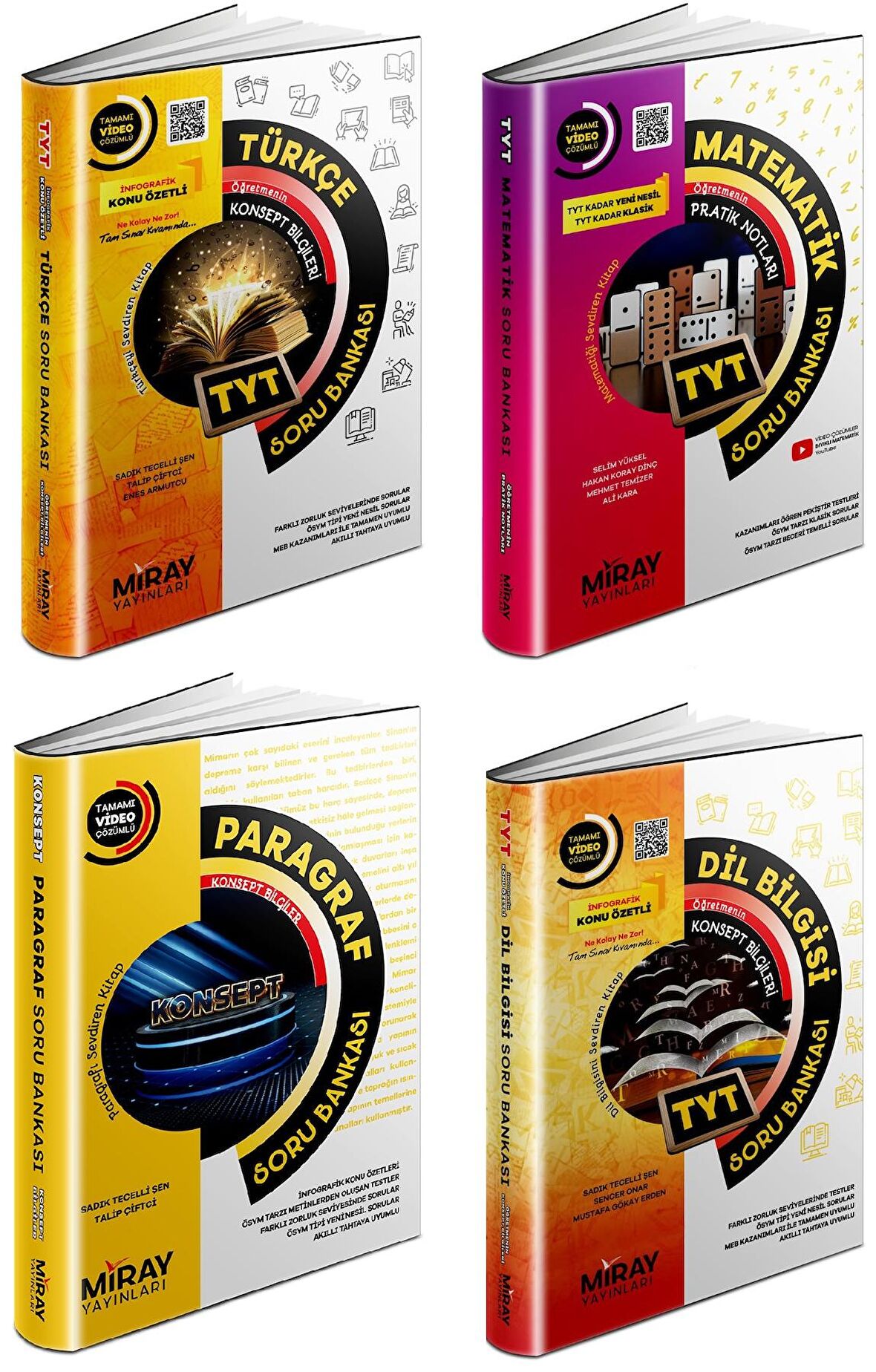 Miray Tyt Matematik + Türkçe + Paragraf + Dil Bilgisi Soru Seti 4 Kitap 2023
