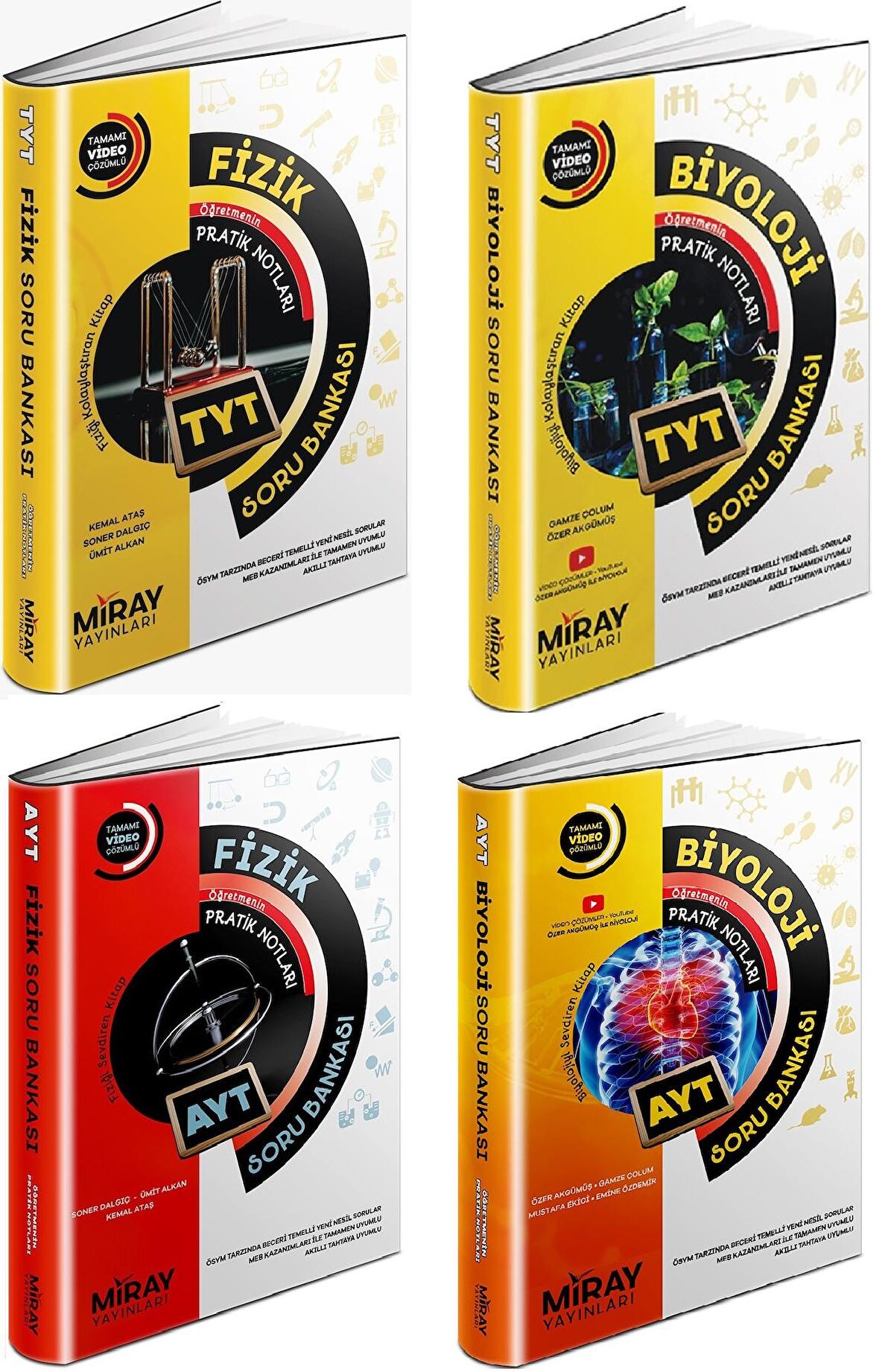 Miray Tyt Ayt Fizik + Biyoloji Soru Bankası Seti 4 Kitap 2023