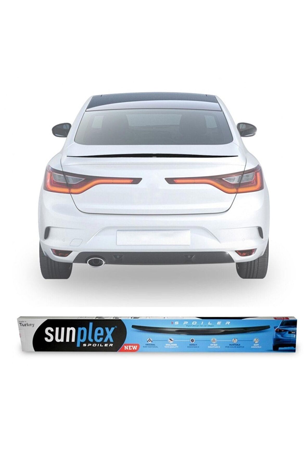 Renault Megane 4 Spoiler Bagaj Üstü Sunplex Piano Black 2016- Sonrası