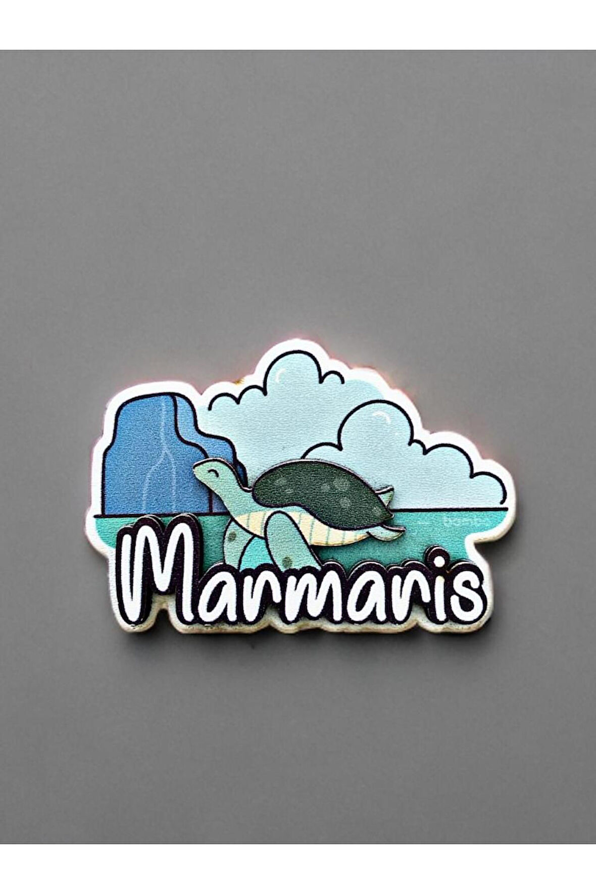 MARMARİS Temalı Magnet Ahşap Lazer Kesim 3 Boyutlu Buzdolabı Süsü