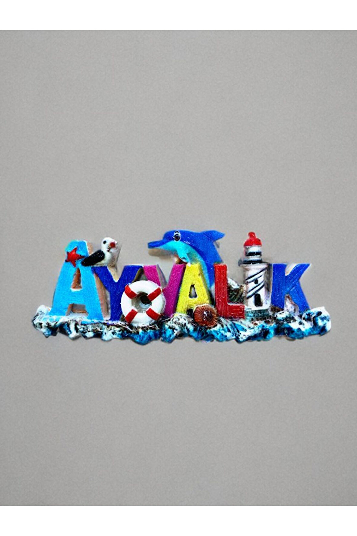 Ayvalık Temalı Polyester Magnet. 11cm X 4cm.
