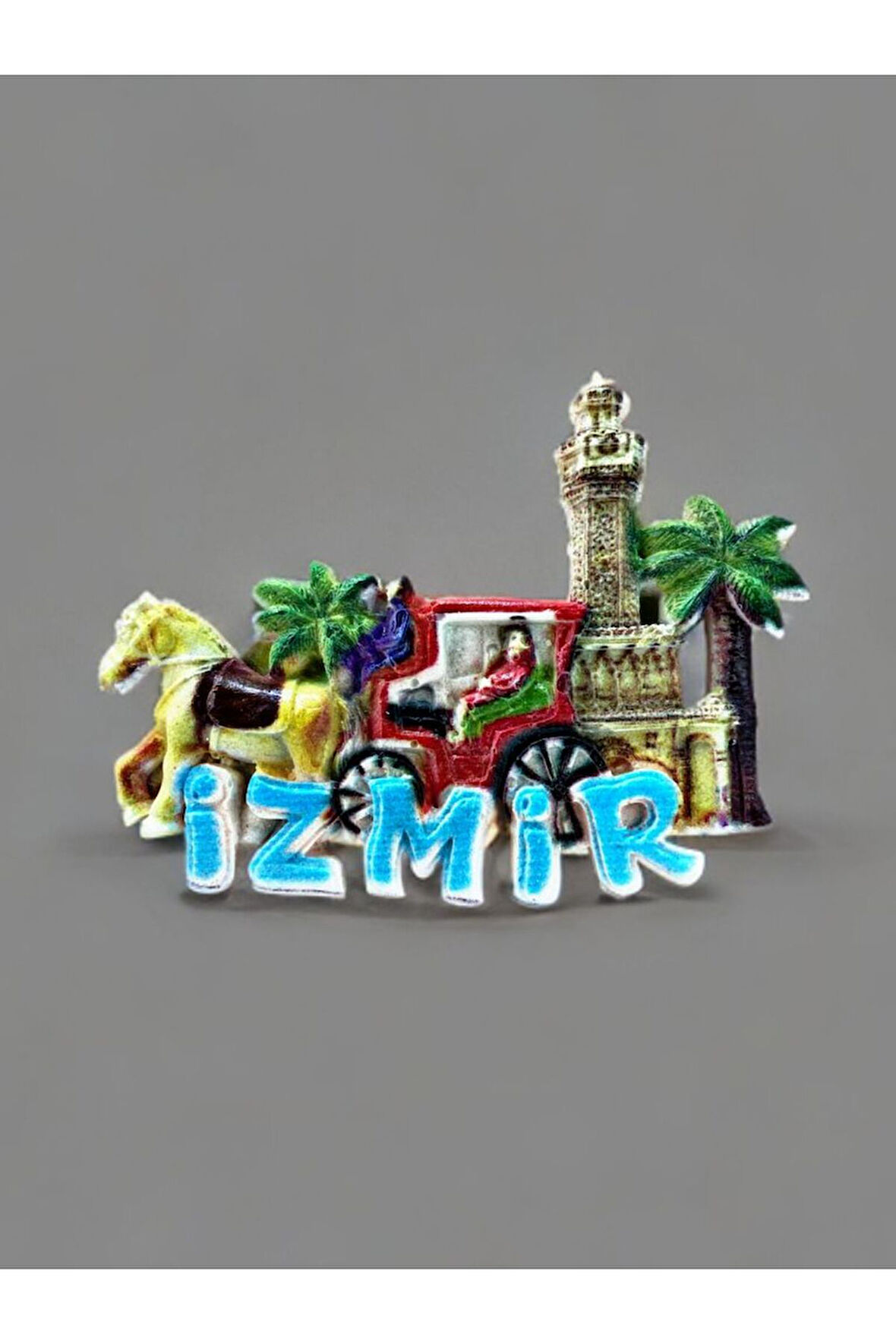 İzmir Temalı Polyester Magnet 9cm X 7cm.