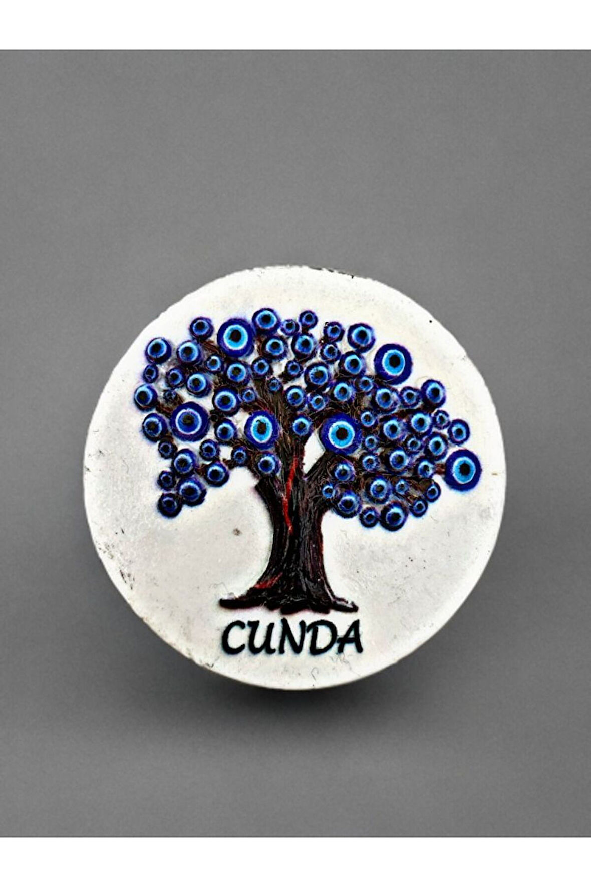 Cunda Temalı Kabartma Polyester Magnet. 7cm Çap.