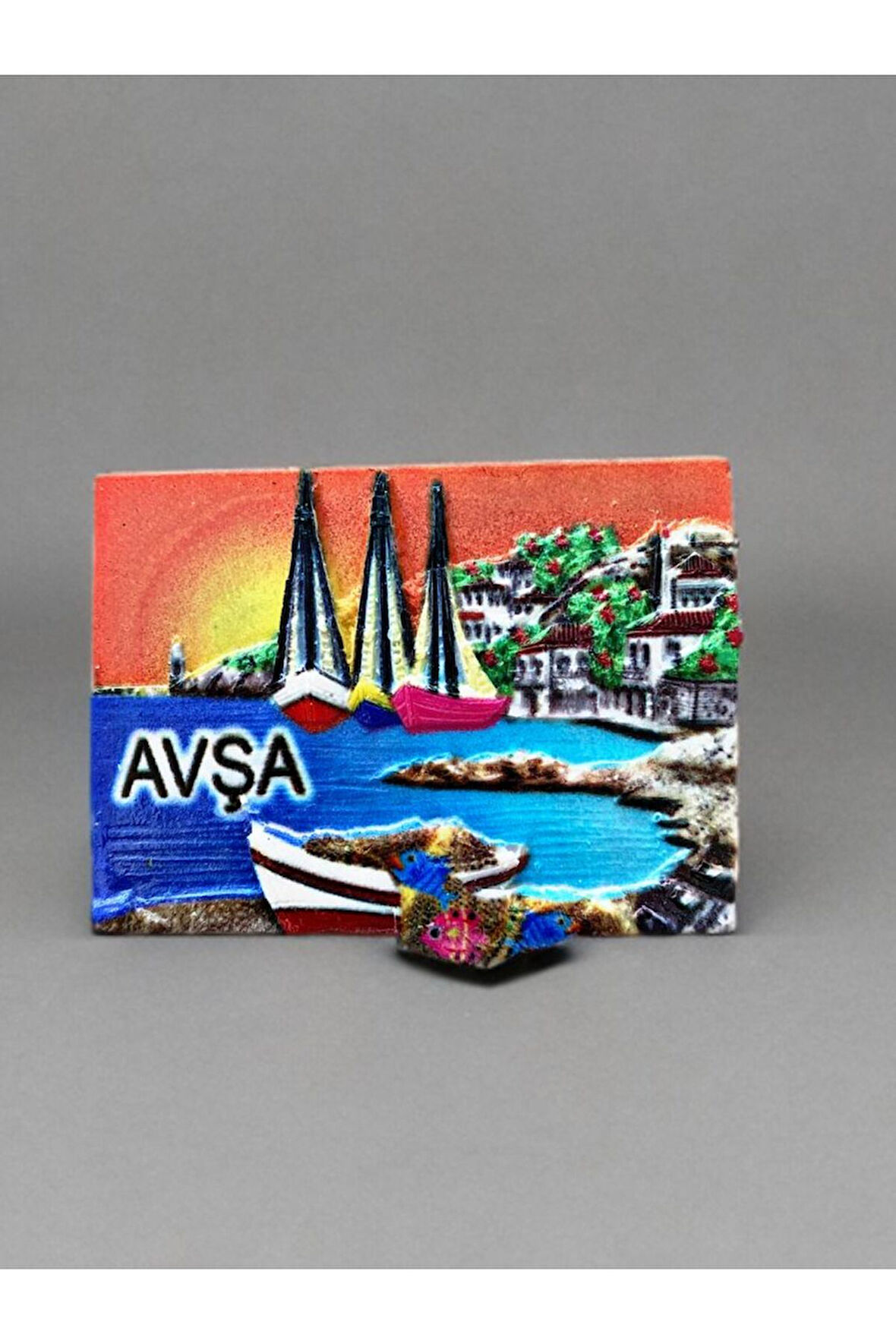 AVŞA Temalı Kabartma Polyester Magnet. 8,5cm x 6 cm.