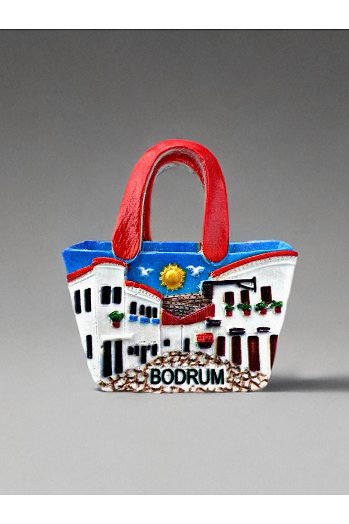 BODRUM Temalı Kabartmalı Polyester Magnet. 7,5cm x 8,5cm.