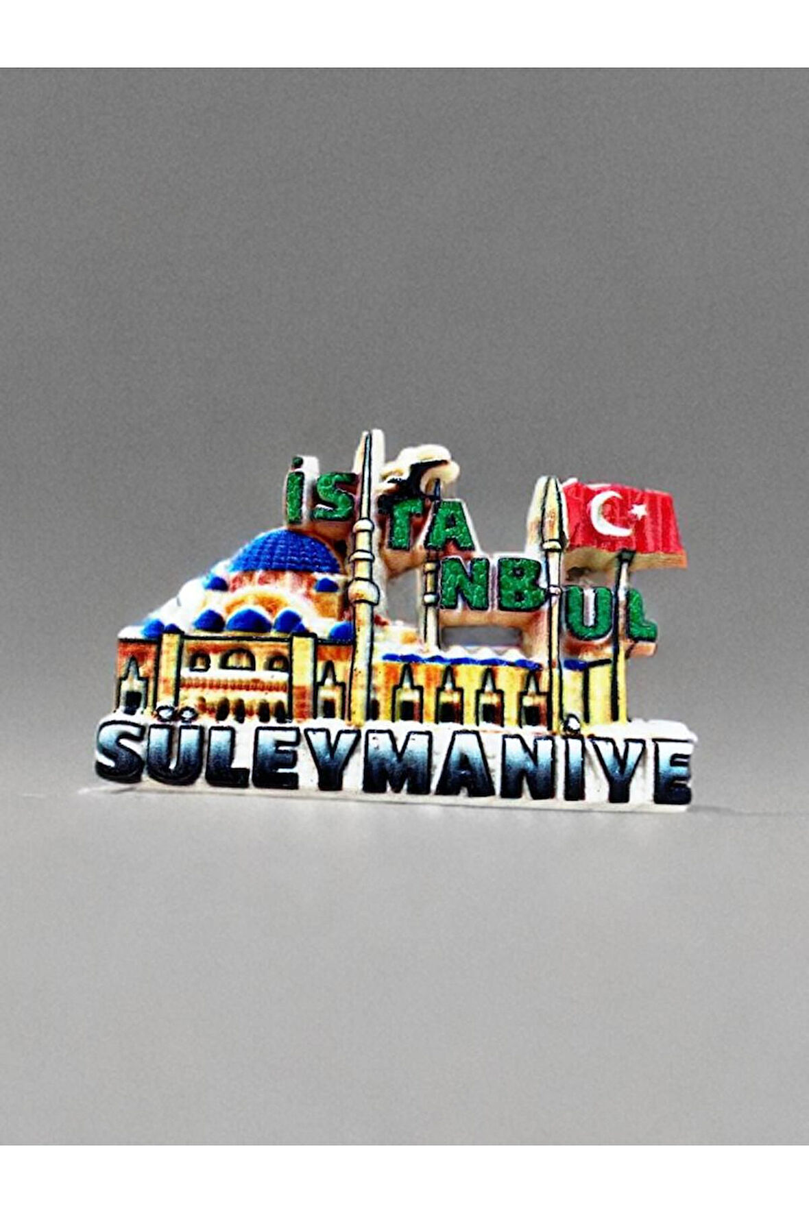 İstanbul / Süleymaniye Temalı Kabartmalı Polyester Magnet 9cm X 5,5 Cm