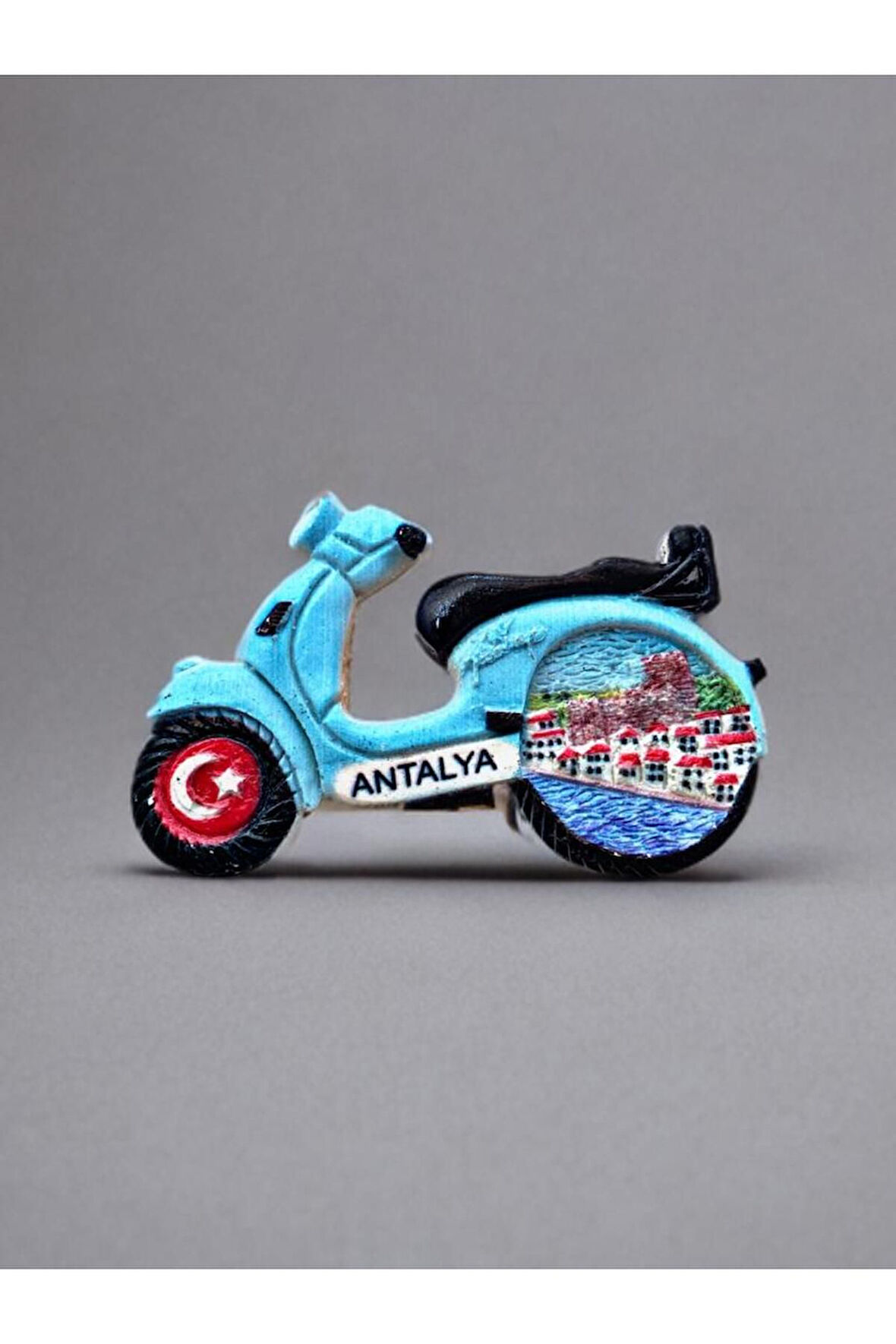 ANTALYA Temalı Kabartmalı Polyester Magnet 8,5cm x 5,5cm Mavi
