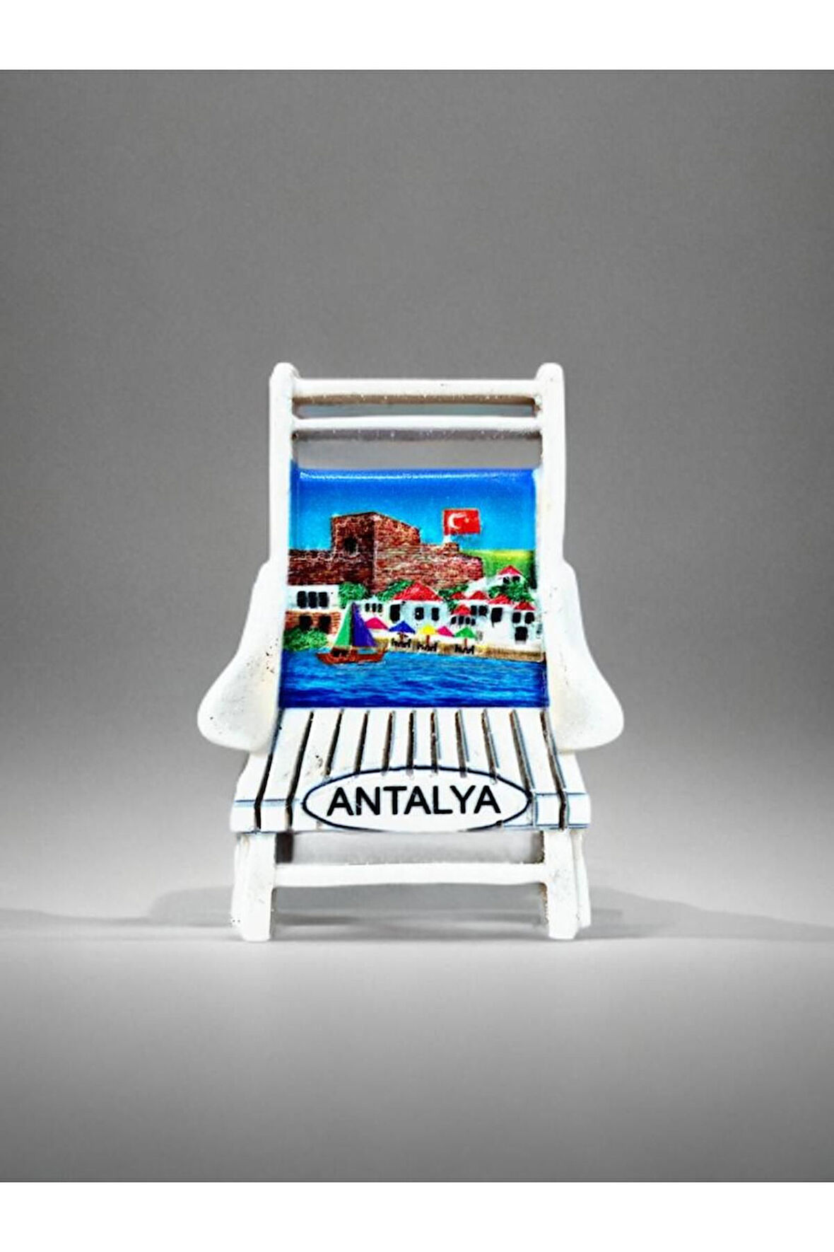ANTALYA Temalı Kabartmalı Polyester Magnet 6cm x 8cm Mavi