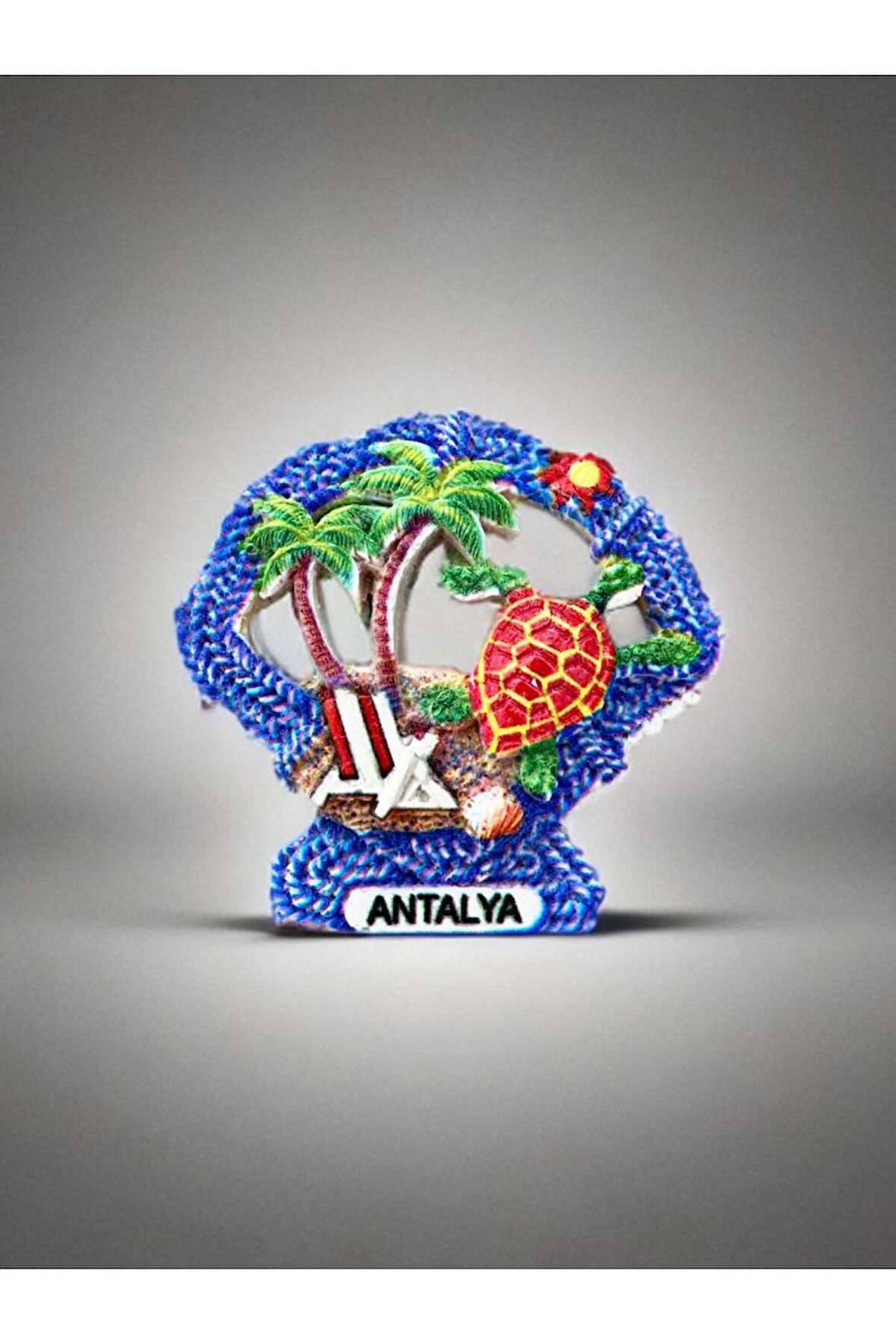 ANTALYA Temalı Kabartmalı Polyester Magnet 7cm x 7cm