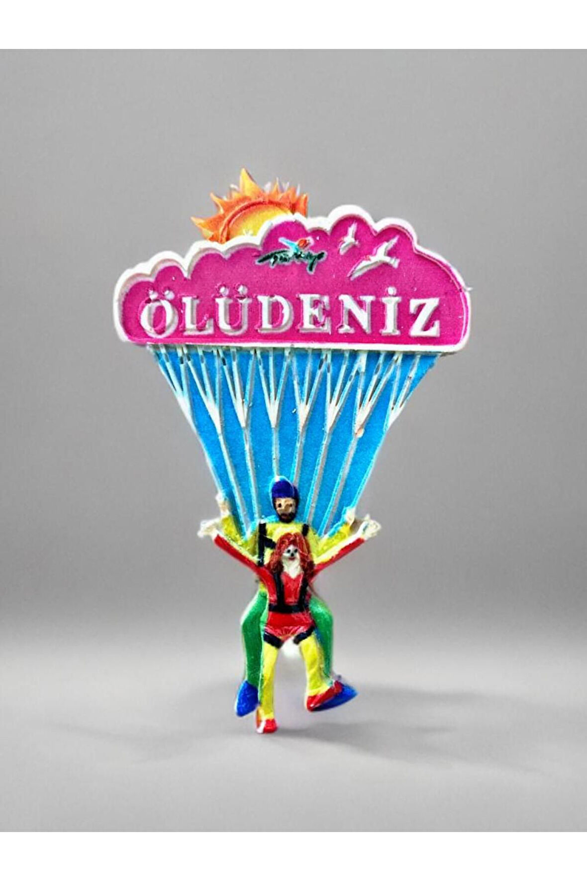 ÖLÜDENİZ Temalı Polyester Magnet 6cm x 9cm. Pembe