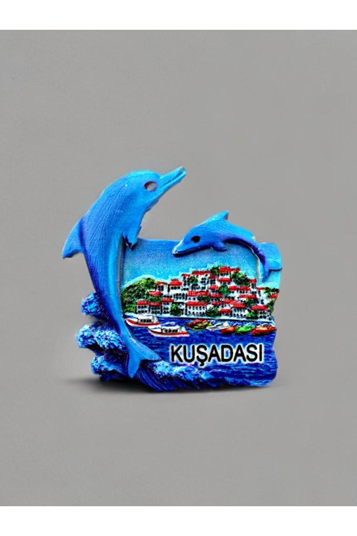 KUŞADASI Temalı Kabartmalı Polyester Magnet 6cm x 7cm.