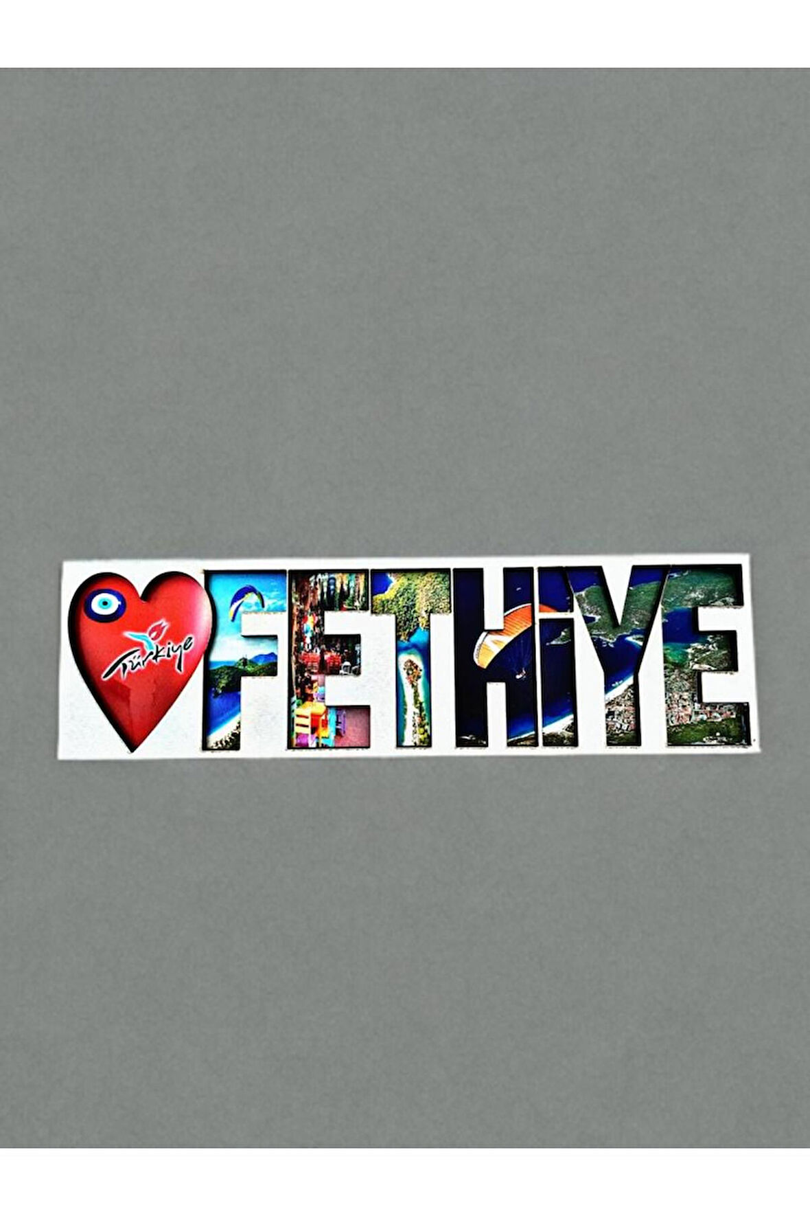 FETHİYE Temalı Ahşap Magnet 13cm x 4cm