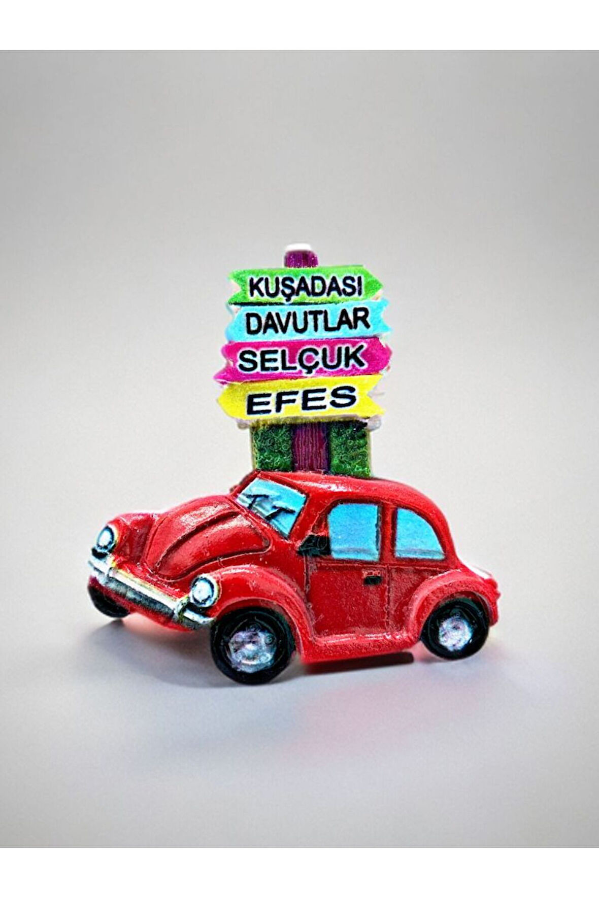 KUŞADASI / DAVUTLAR / SELÇUK / EFES Temalı Kabartmalı Polyester Magnet 7cm X 7cm. Kırmızı