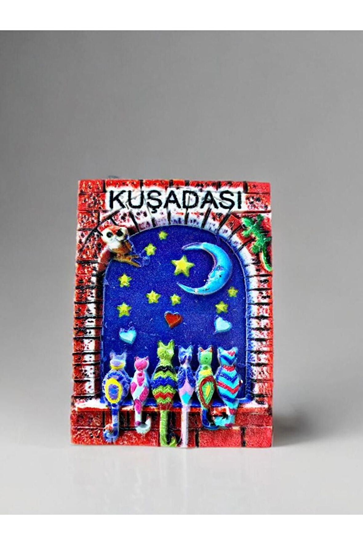 KUŞADASI Temalı Kabartmalı Polyester Magnet 4cm x 7cm