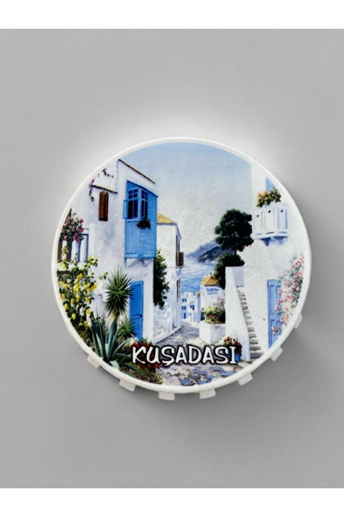 KUŞADASI Temalı Kapak Şeklinde Açacak Magnet Şişe Açacağı Pembe