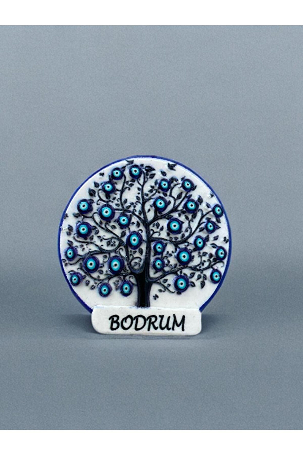 BODRUM Temalı Kabartmalı Polyester Magnet 6cm çap