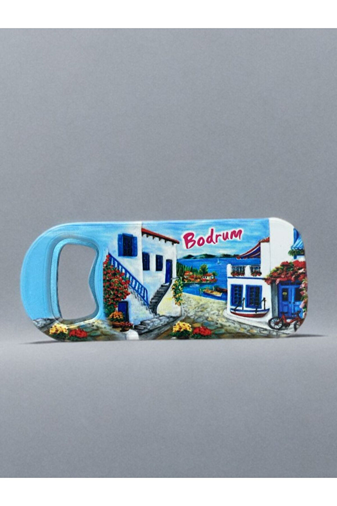 BODRUM Temalı Magnet Şişe Açacağı Buzdolabı Süsü Bej