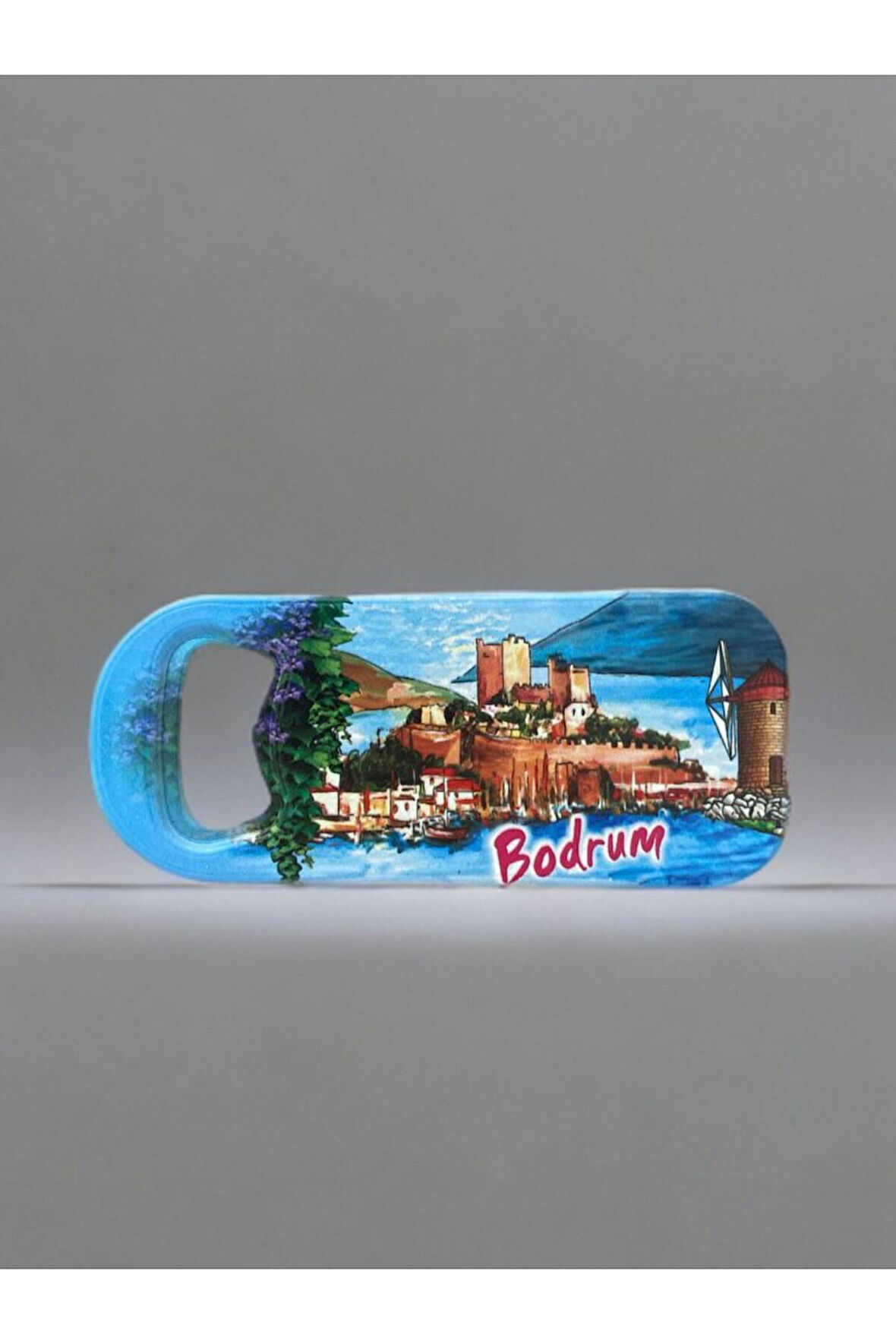BODRUM Temalı Magnet Şişe Açacağı Buzdolabı Süsü Mor