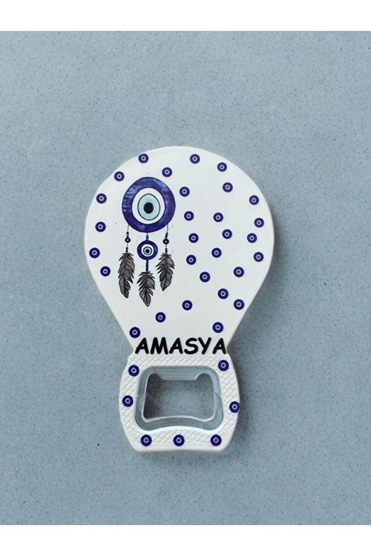 AMASYA Temalı Nazar Baskılı Magnet Şişe Açacağı Buzdolabı Süsü