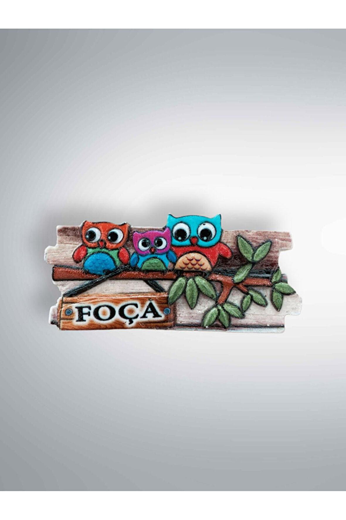 FOÇA Temalı Kabartmalı Polyester Magnet Buzdolabı Süsü Mavi