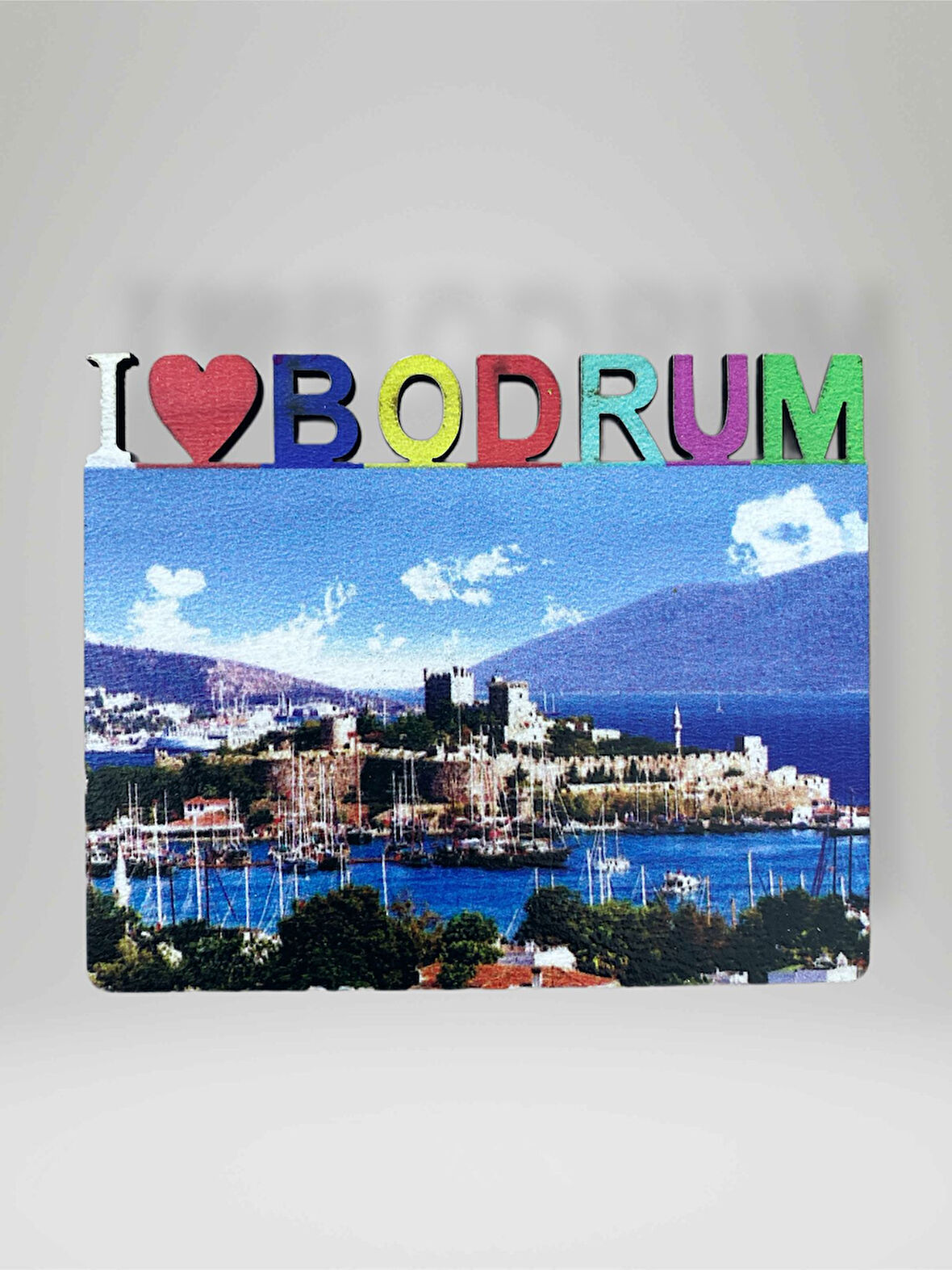 BODRUM Temalı Ahşap Magnet Lazer Kesim Buzdolabı Süsü