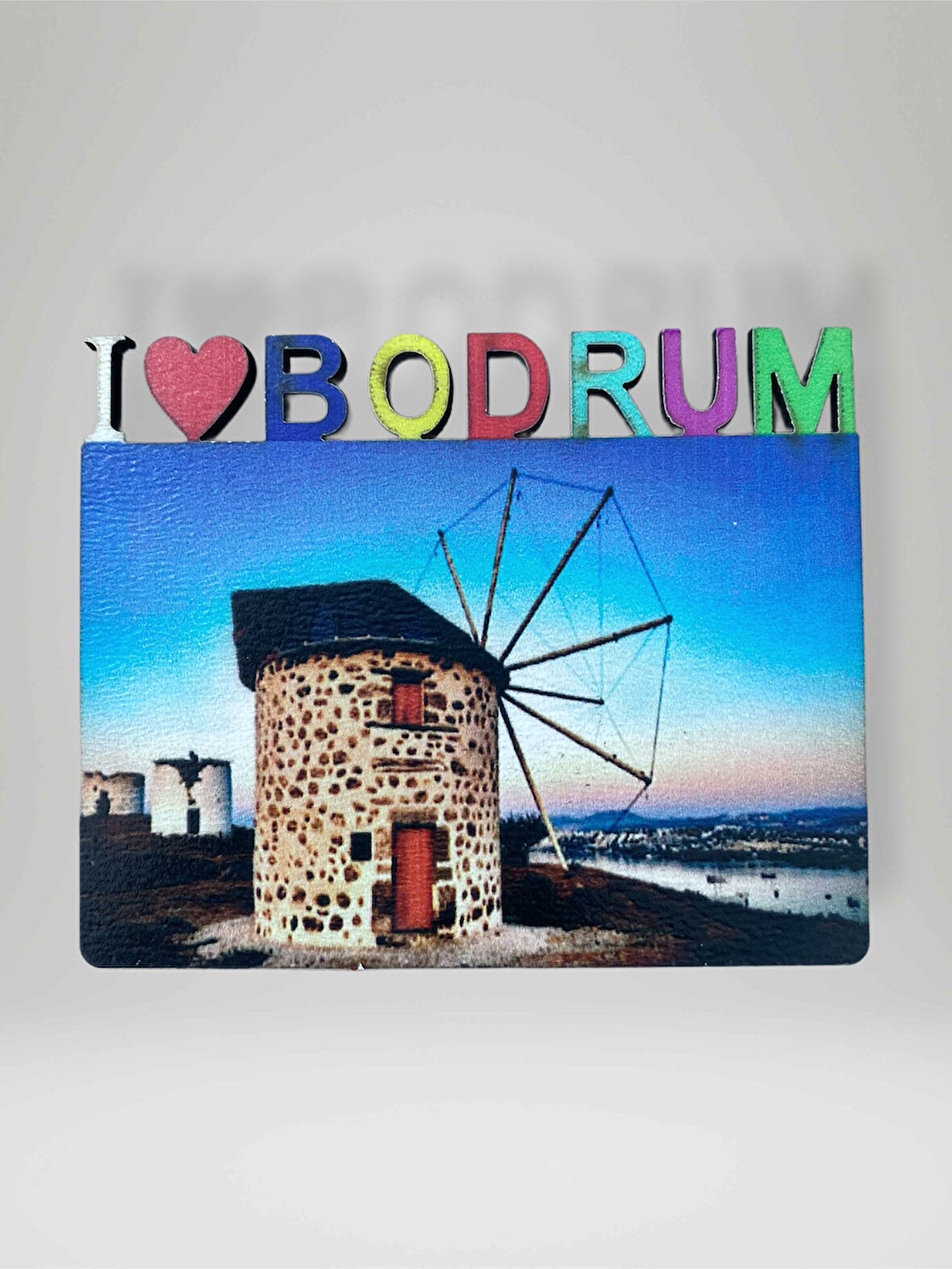 BODRUM Temalı Ahşap Magnet Lazer Kesim Buzdolabı Süsü