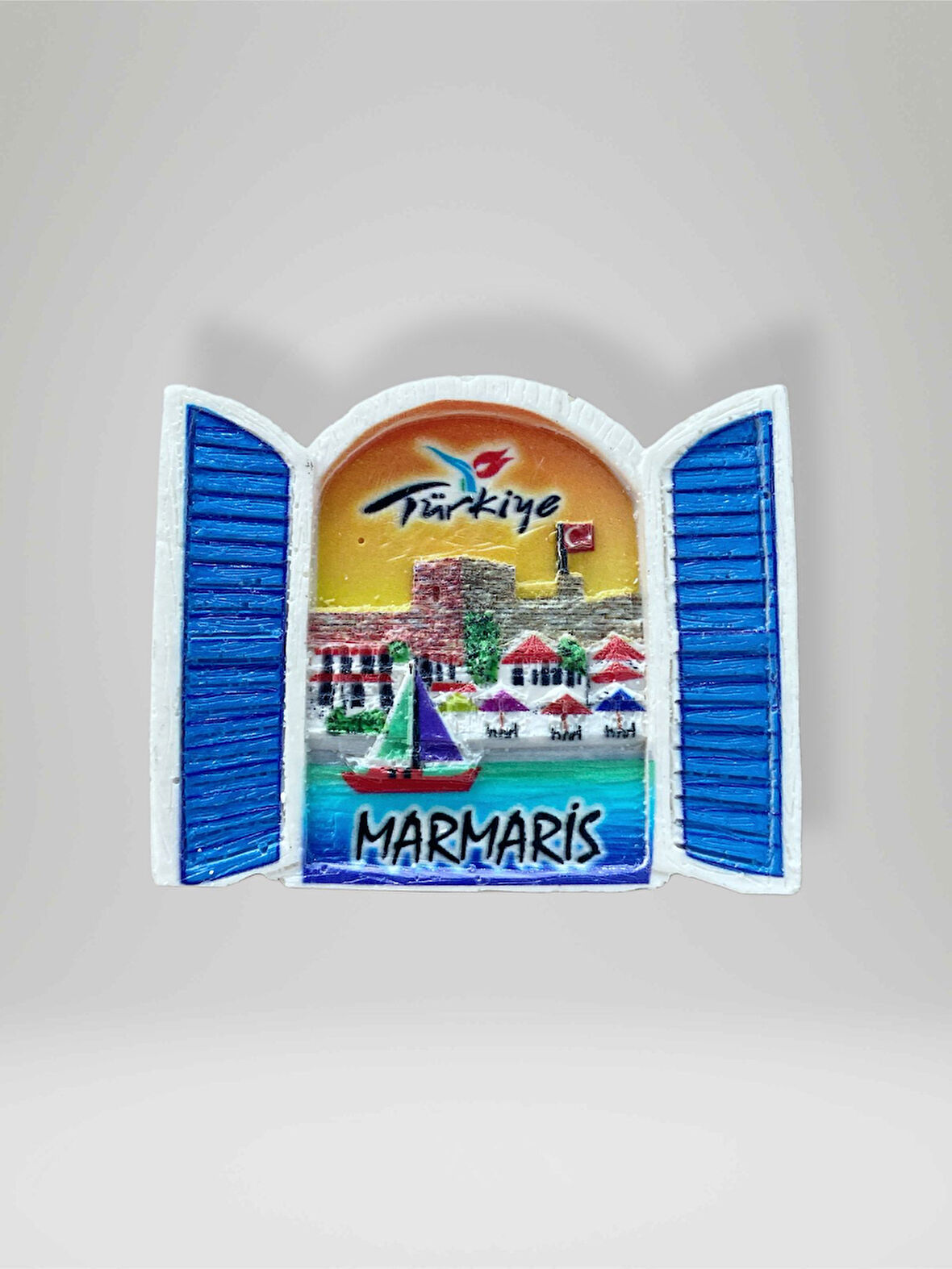 MARMARİS Temalı Polyester Magnet Buzdolabı Süsü
