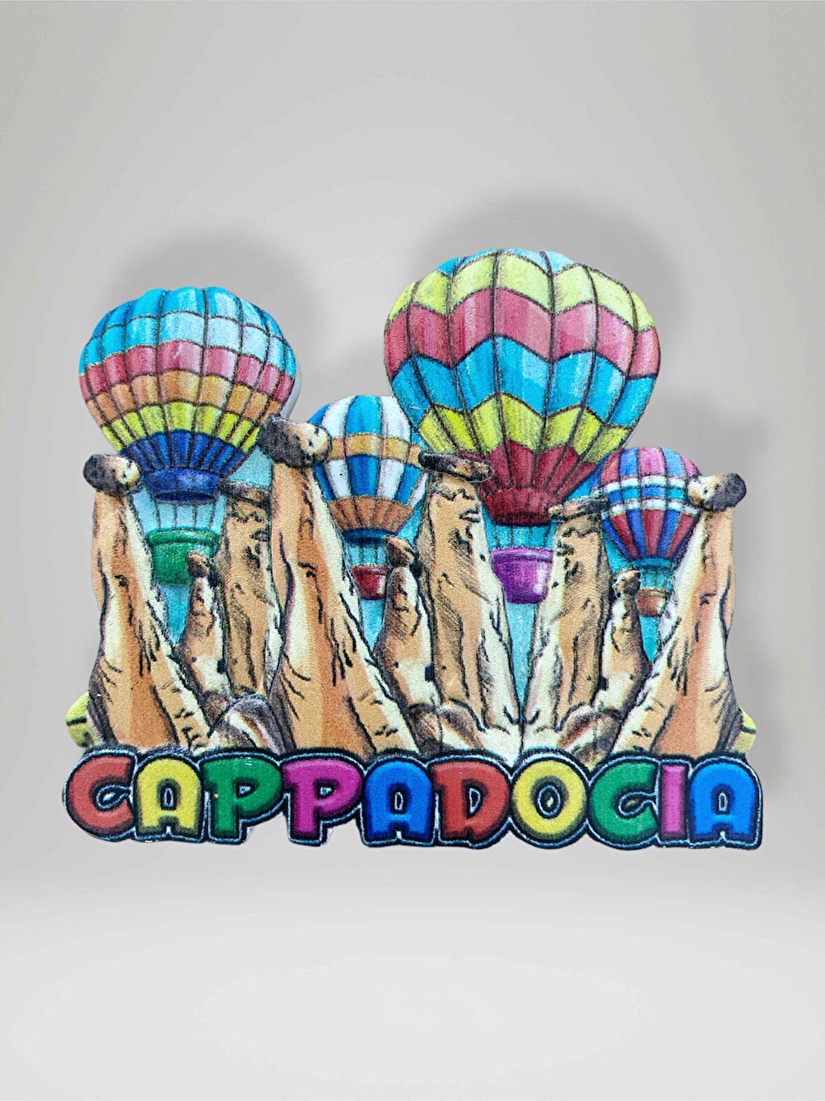 CAPPADOCIA ( KAPADOKYA ) Temalı Kabartmalı Polyester Magnet Buzdolabı Süsü