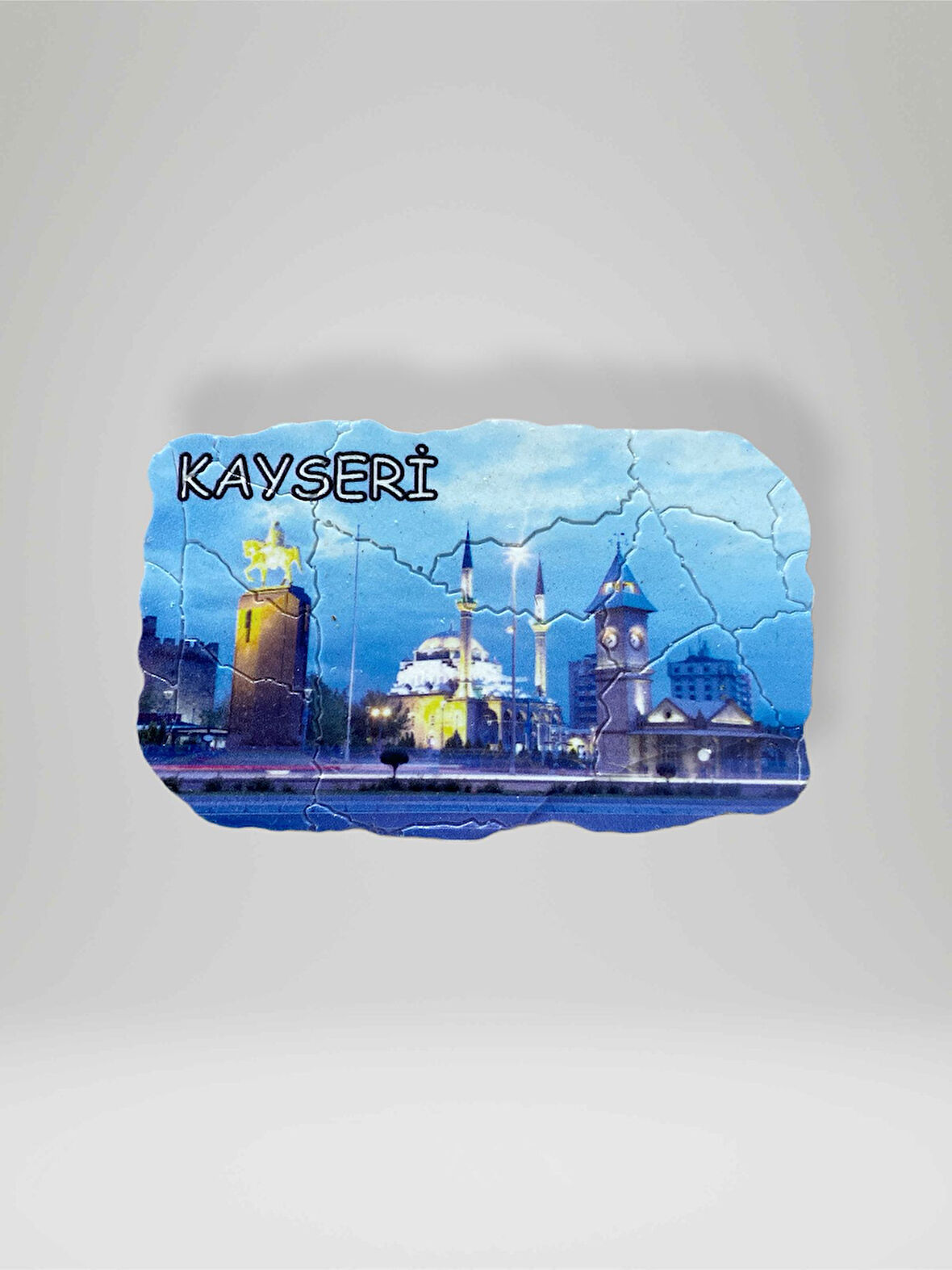 KAYSERİ Temalı Çatlatma Polyester Magnet Buzdolabı Süsü