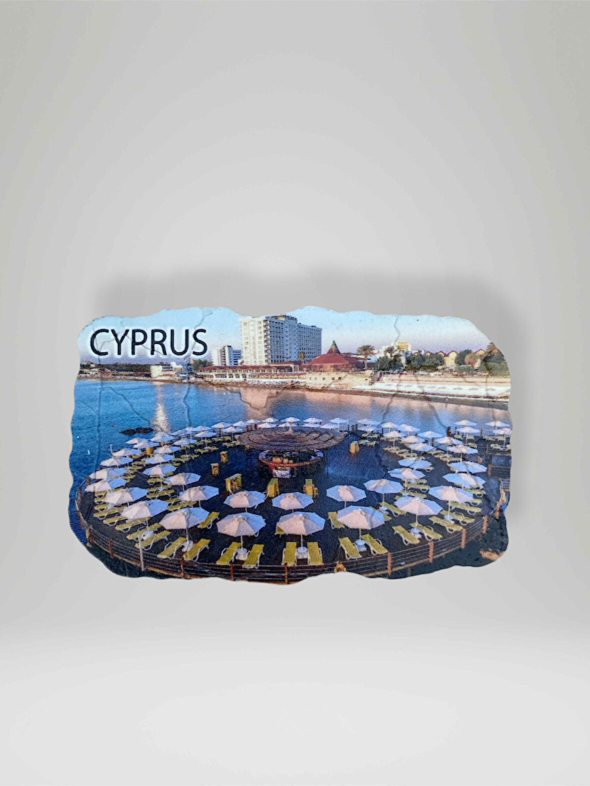 KIBRIS Temalı Çatlatma Polyester Magnet Buzdolabı Süsü