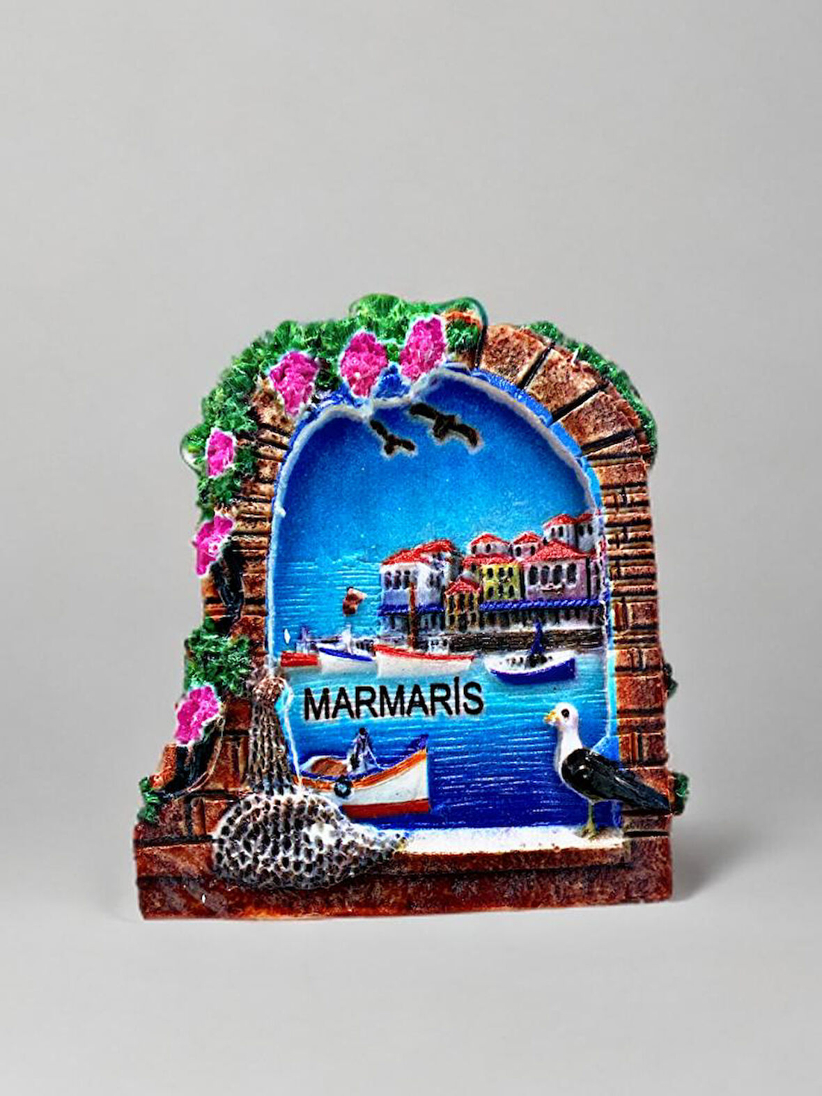 MARMARİS Temalı Kabartmalı Polyester Magnet 6,5cm x 8 cm