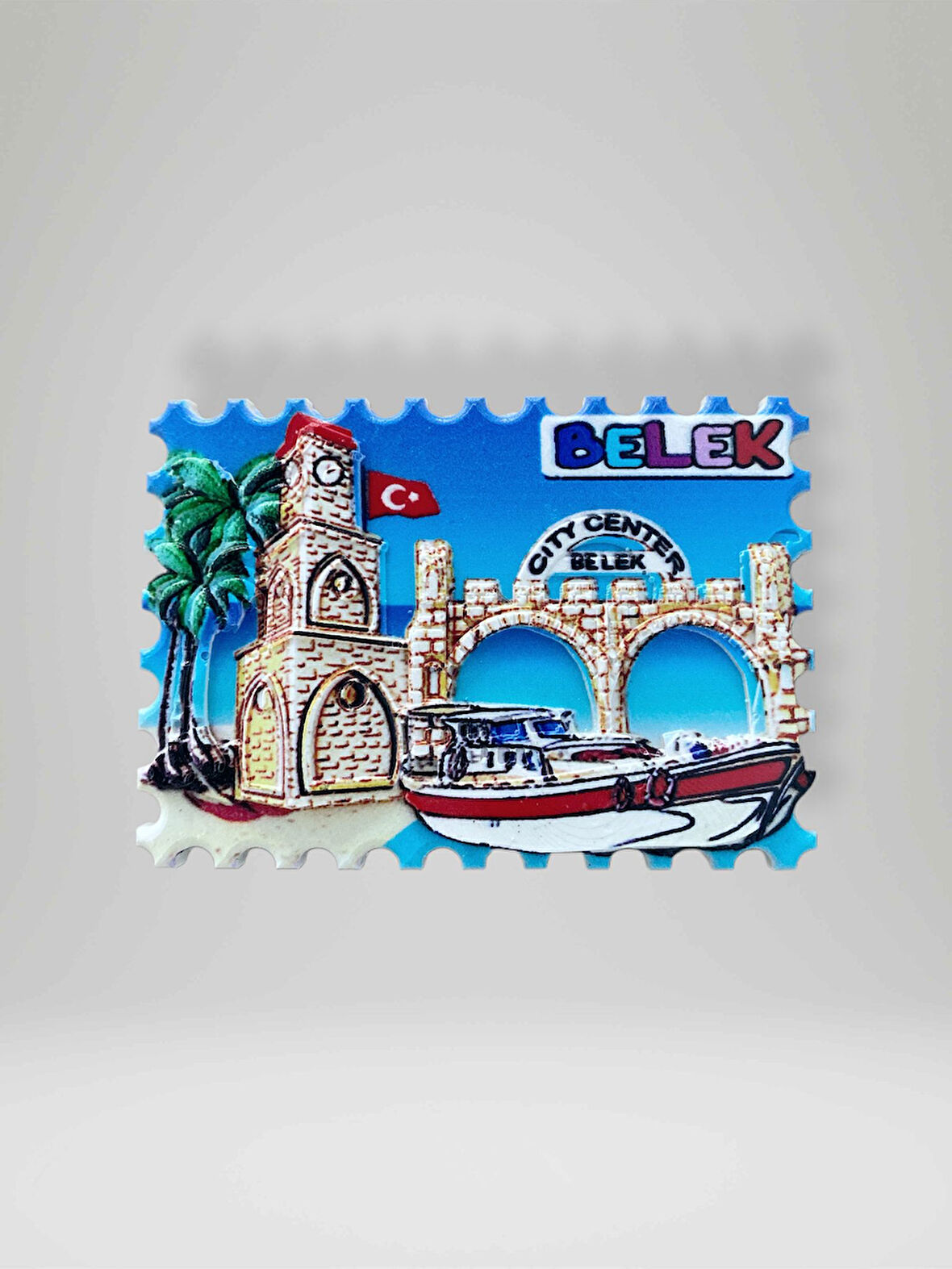 BELEK Temalı Kabartmalı Polyester Magnet Buzdolabı Süsü 7,5cm x 5,5cm