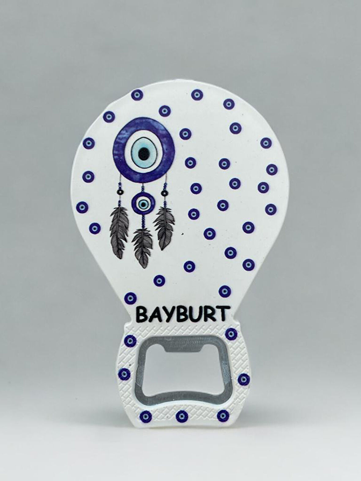 BAYBURT Temalı Nazar Baskılı Magnet Şişe Açacağı Buzdolabı Süsü  (KOD:894)