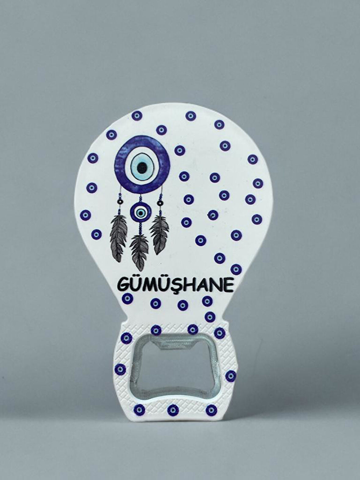 GÜMÜŞHANE Temalı Nazar Baskılı Magnet Şişe Açacağı Buzdolabı Süsü (KOD:895)