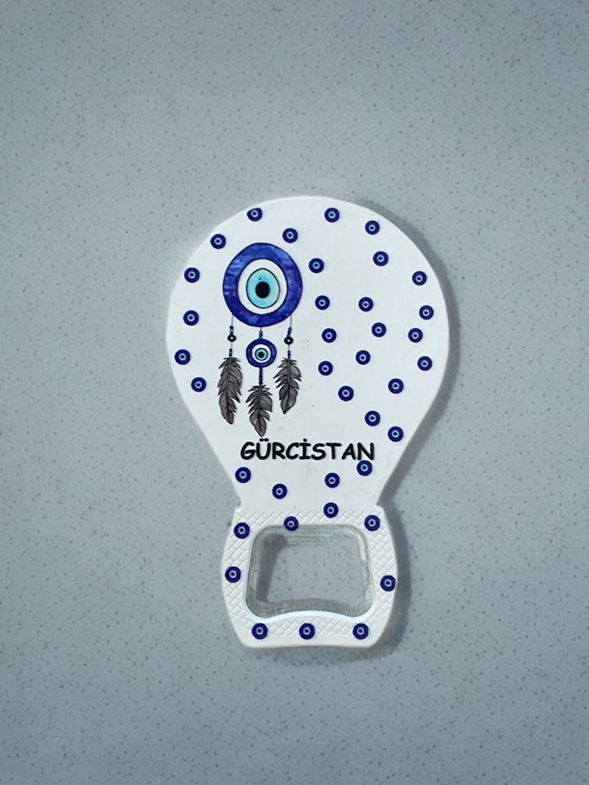 GÜRCİSTAN Temalı Nazar Baskılı Magnet Şişe Açacağı Buzdolabı Süsü (KOD:896)